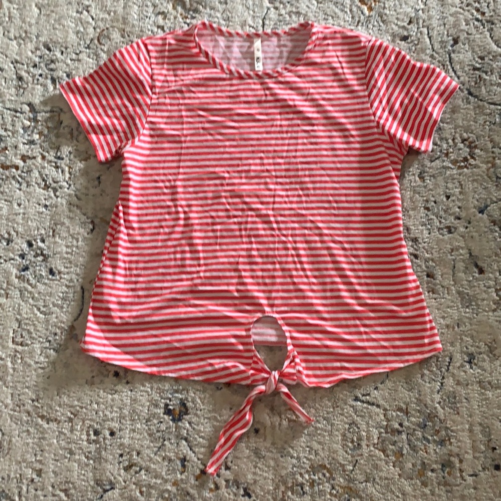 Red and white top